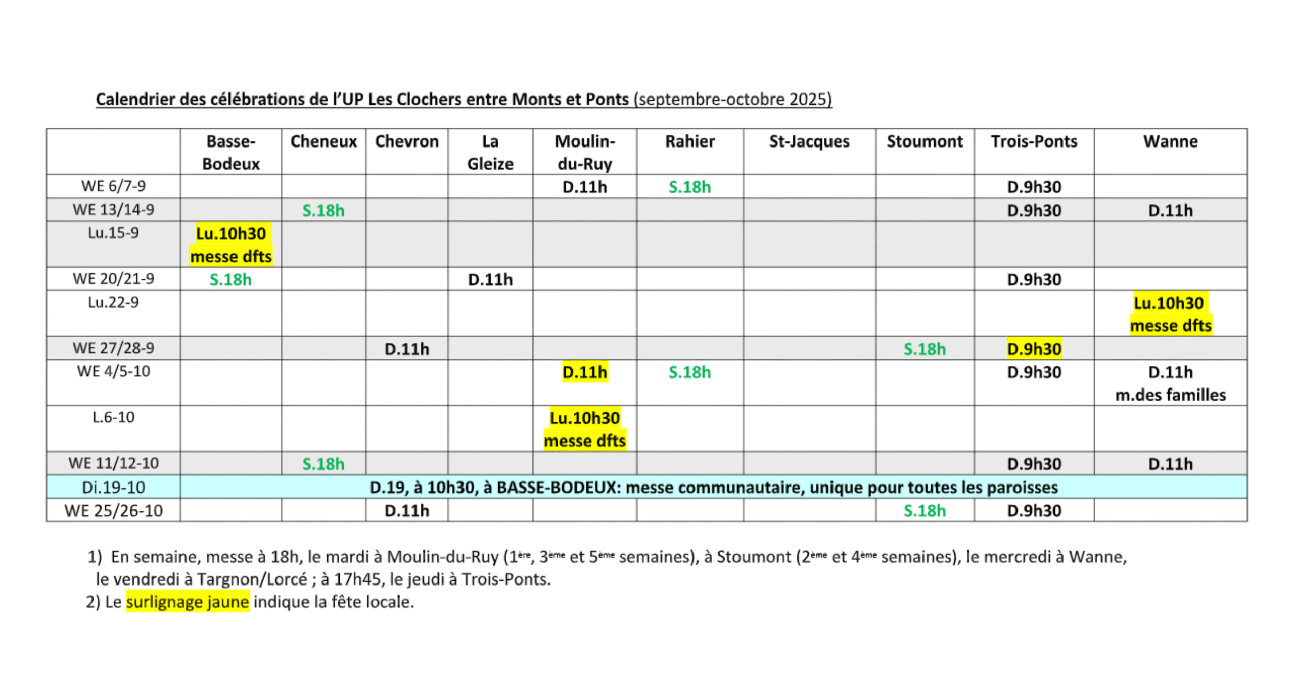 calendrier septembe octobre 2025